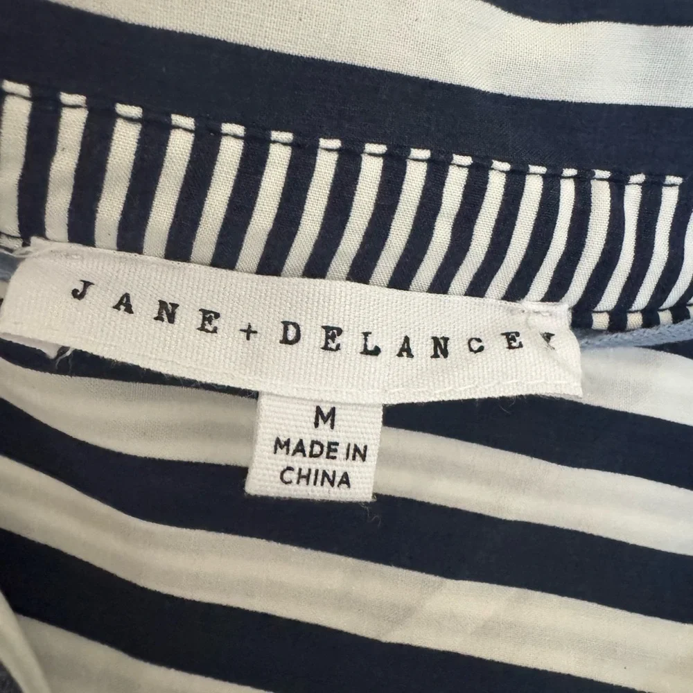 Jane + Delancey Blue and White Striped Shirt US M
